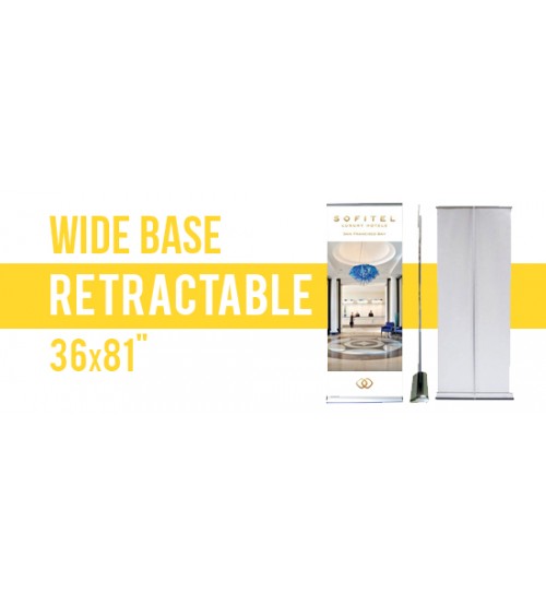36x81"| Wide Base Retractable Stand 