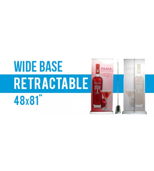 48x81" | Wide Base Retractable Stand 